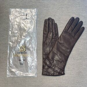 Sermoneta Kid Leather Gloves - Cashmere Lined
